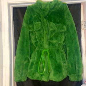 Green warm soft teddy jacket